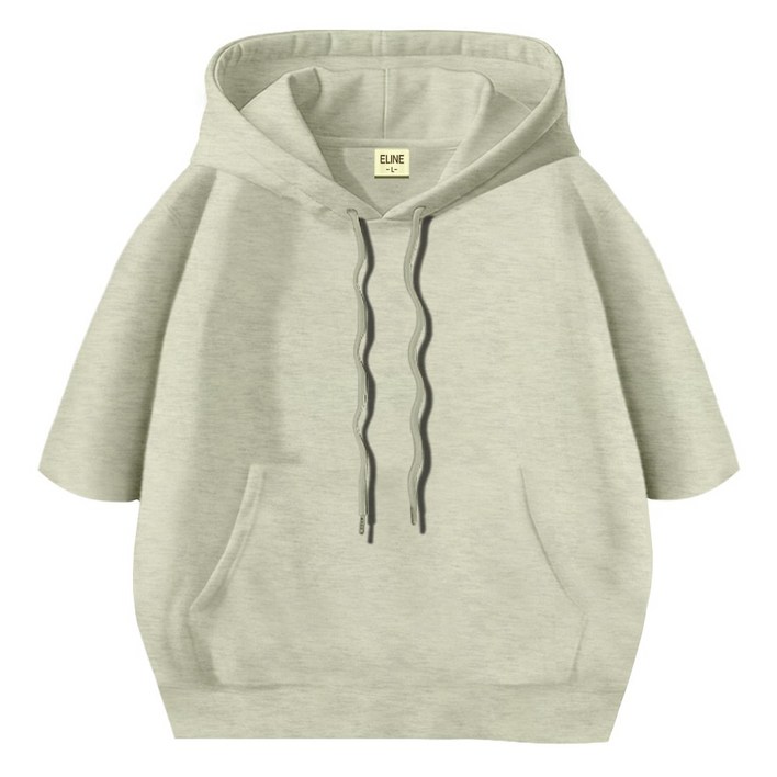 이라인 국산 반팔 후드티 오버핏 빅사이즈2XL 남녀공용 루즈핏 특양면 무지