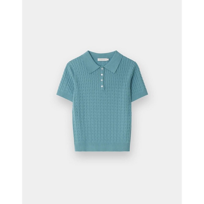 지오다노 2025 NEW 여자 꽈배기 반팔 카라니트 스웨터 355530 6칼라