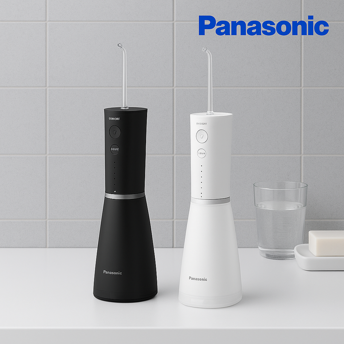 파나소닉 초음파 플래그십 구강세정기 휴대용 무선 치아 물치실 칫솔 교정 보철 치간 세척기 EW-DJ86, 화이트