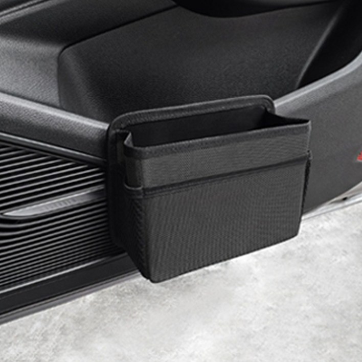 다용도 멀티 포켓 차량용 수납 휴지통, 1개, 블랙