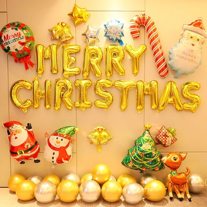 크리스마스 풍선 장식 파티 용품 산타 눈사람 홈파티 이벤트 포토존 14종 세트 11,700