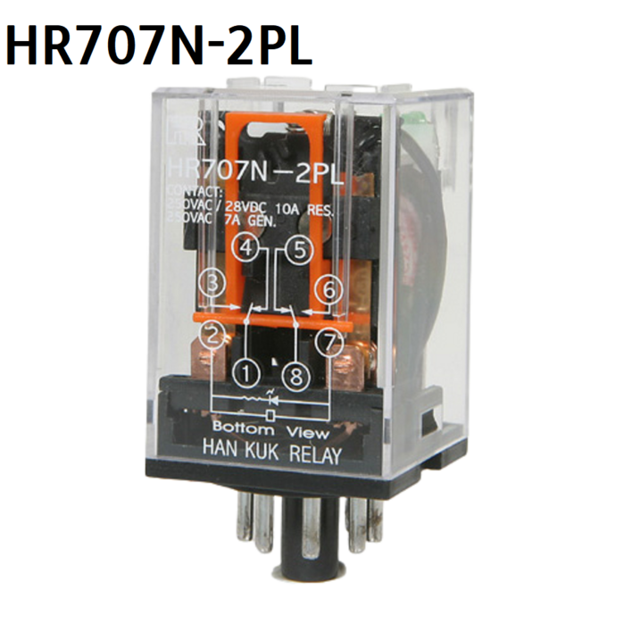 HR707N2PL 카콘릴레이 HR7072PL 전압220V KACON 8핀릴레이, 1개