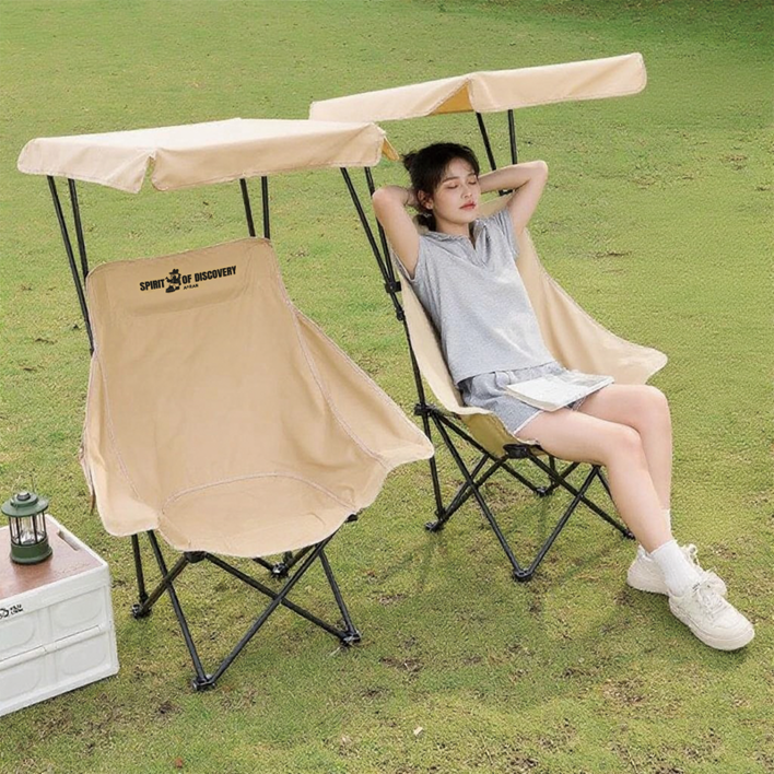 AORAN 캠핑 의자 접이식 타프 자외선 차단 휴대용, 2개, 카키