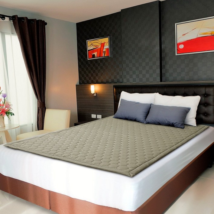 카온 DC 카본 탄소매트 가정용 캠핑용 12V 차박용 전자파없는 전기 온열 매트, 베이지