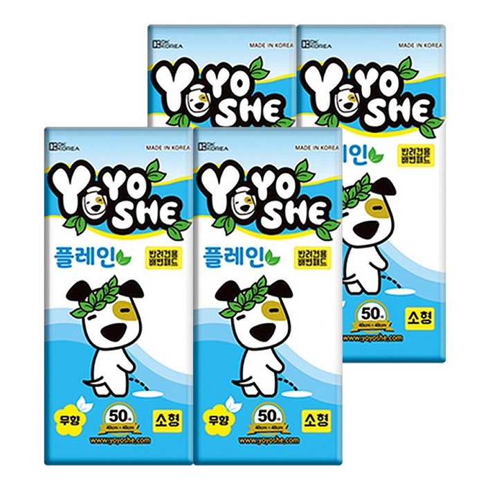 요요쉬 강아지 배변패드 플레인, 4개, 50개입