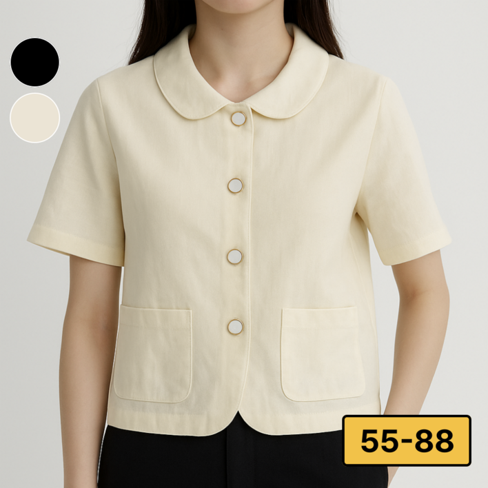 커넥티브 여성 여름 린넨자켓 빅사이즈 반팔 자켓 하객룩 여성 정장재킷