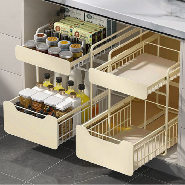 리빙엠 2단 싱크대 슬라이딩 주방선반