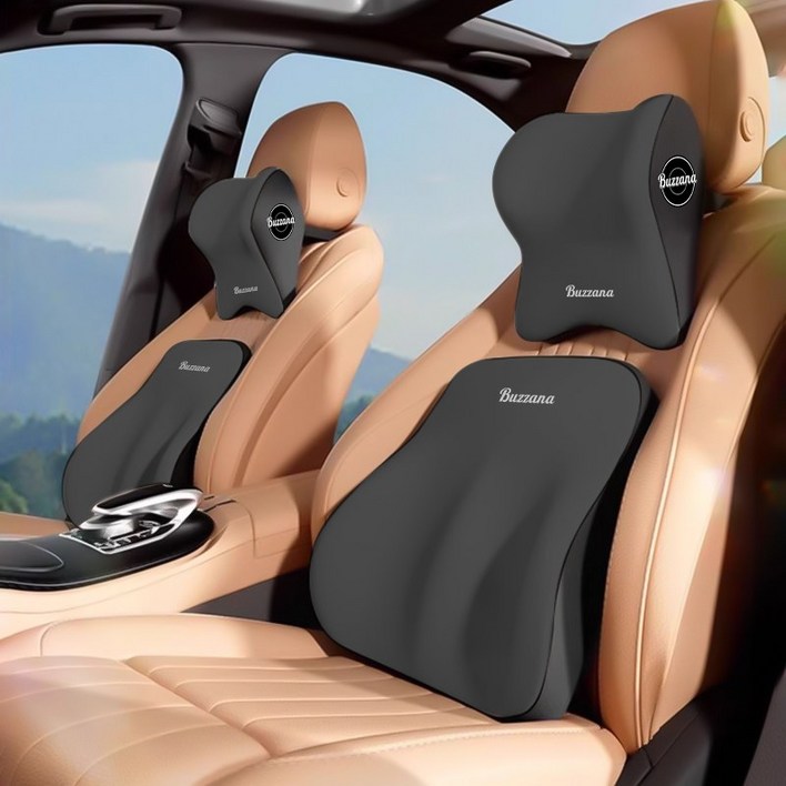 차량용 메모리폼 목쿠션 허리쿠션 세트 11 통풍 등받이쿠션