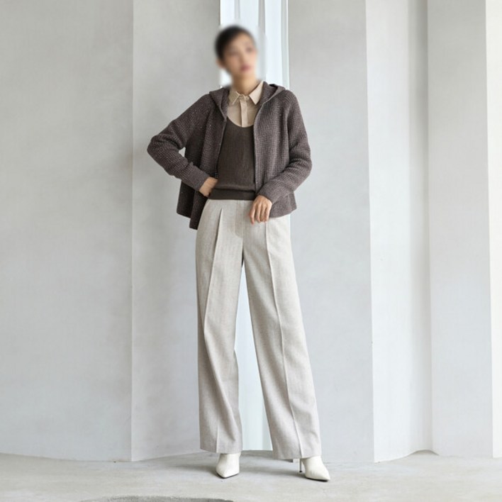 런칭가 89000원 J BY 울블렌디드 헤링본 와이드 팬츠