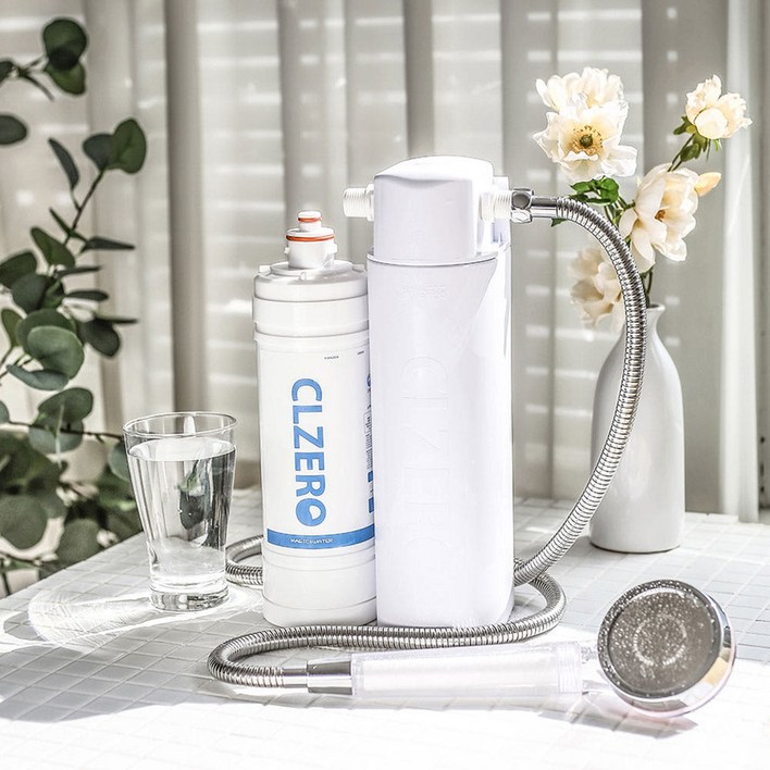 씨엘제로 샤워필터 녹물필터 샤워기 세면대 세탁기 주방 수전 대용량 샤워기 필터 CZ-5, 샤워기용 풀세트, 1세트