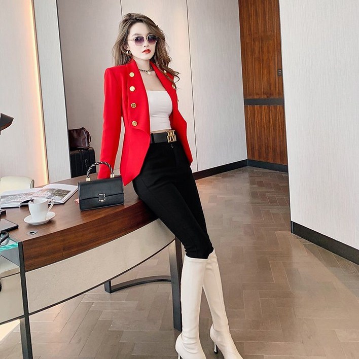 난타복 아랑고고장구 댄스복 고고장구 공연복 트로트 여자 가수 의상 빨간색 금장 자켓