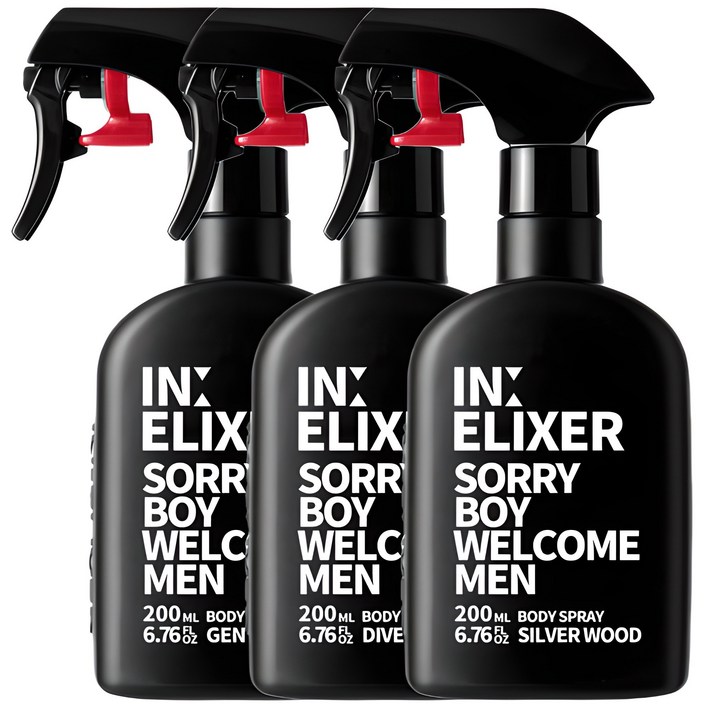 이넬릭서 바디스프레이 남자향수 3종, 200ml, 3개