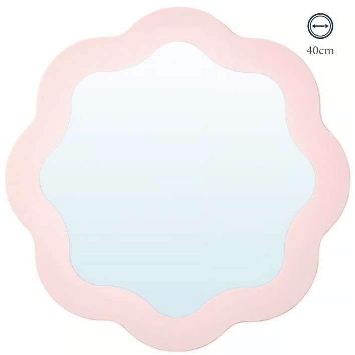 이케아 핑크 벽걸이 거울 공주방 화장대 40cm 프룽크할론