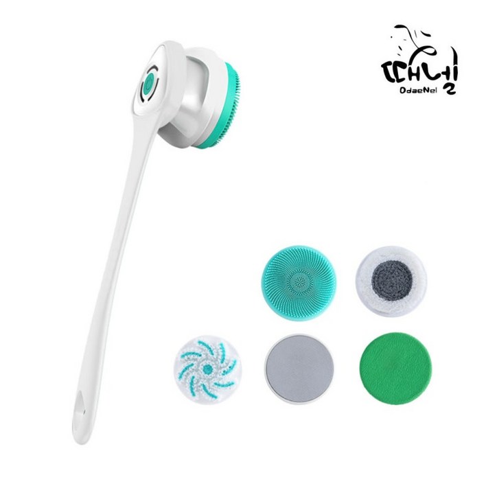 때밀이 명품 때넬 전신클렌징 전동샤워브러쉬 MIS06 충전식 셀프목욕 다기능 페이스 전동 클런저 자동 등 때밀이기계 손잡이 탈착가능 다기능 헤드브러시