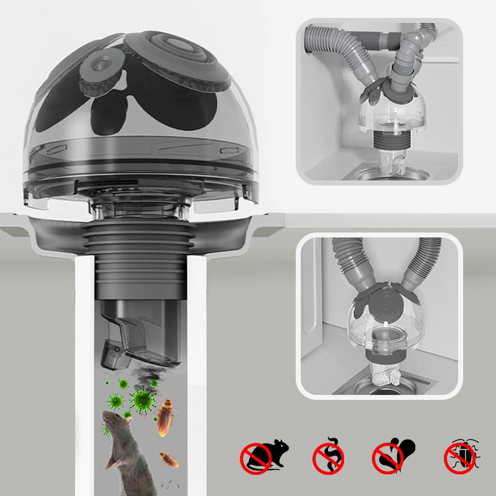 Tooliva 세탁기 배수구 냄새방지 누수방지 다기능 하수구트랩 세트