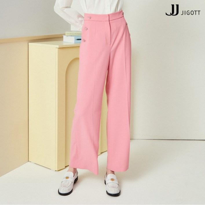 JJ지고트    사이드 버튼 롱 와이드 팬츠 GN4A0SLR1