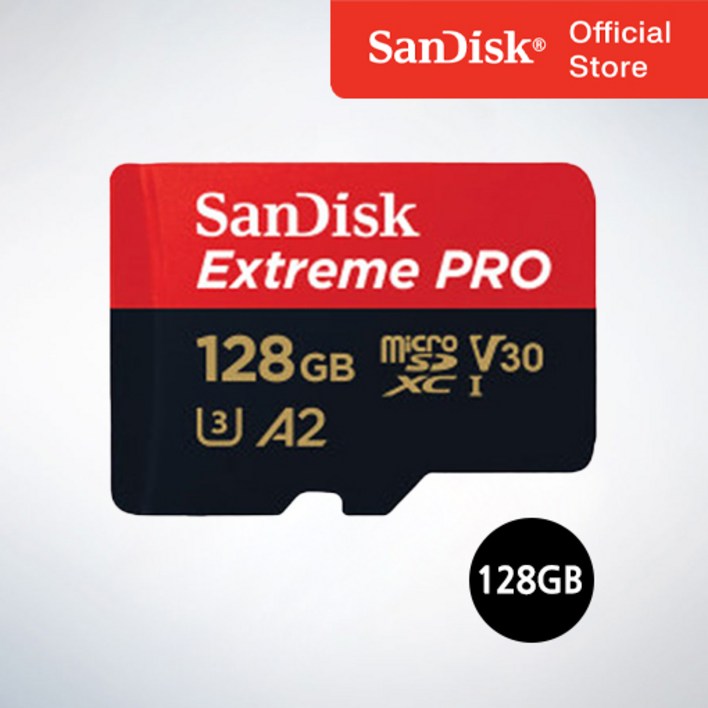 샌디스크코리아 공식인증정품  마이크로 SD카드 익스트림 프로 QXCD 128GB ( SD 아답터 포함 )