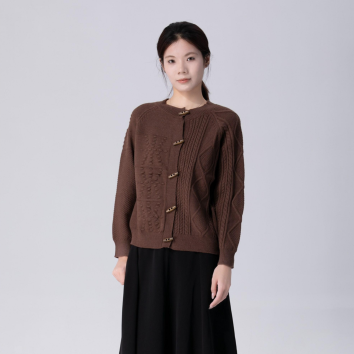 ORZQU 여성 가을 겨울 캐주얼 루즈핏 빅사이즈 가디건 디자인감 패션 니트