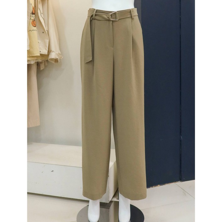 나이스클랍 나이스클랍 뒷밴딩 벨티드 턱 슬랙스 팬츠N242XWP402KADG