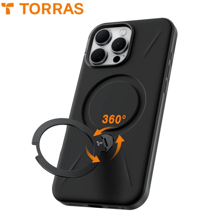 공식 TORRAS 토라스 360도 QPro 회전식 스탠드 초강력 맥세이프 호환 밀리터리 등급 충격 방호 PC 소재 휴대폰 케이스 자유로운 각도로 당신의 삶을 향상시키세요