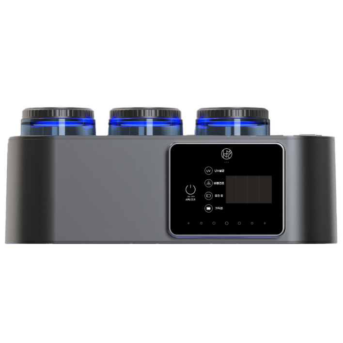 LUMANOKI 무타공 설치 스마트 디스플레이 가정용 살균 건조 양치컵3개세트 칫솔 살균기, 블랙