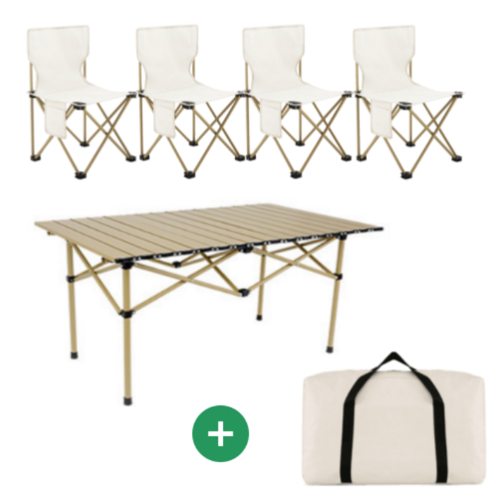 행복구매 캠핑용 야외 접이식 테이블 의자 세트 2인용 4인용 놀테이블