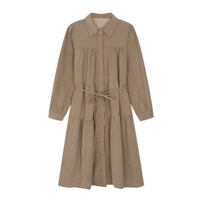 르샵 본사직영 카라 허리끈 코듀로이 캉캉 원피스L1C45WOP080