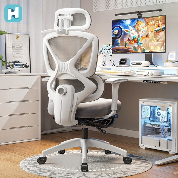 HOMEY NEST 사무용의자 인체공학 요추보호 조절식 팔걸이 노블레스 메쉬 게이밍 컴퓨터의자 HNOC1006, 화이트 HOMEY NEST 사무용의자 인체공학 요추보호 조절식 팔걸이 노블레스 메쉬 게이밍 컴퓨터의자 HNOC1006, 화이트