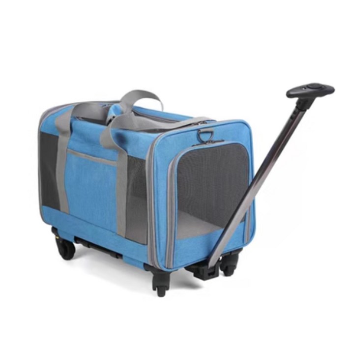 펫스타 고양이 캐리어 바퀴 이동장 이동가방 유모차 (블루)