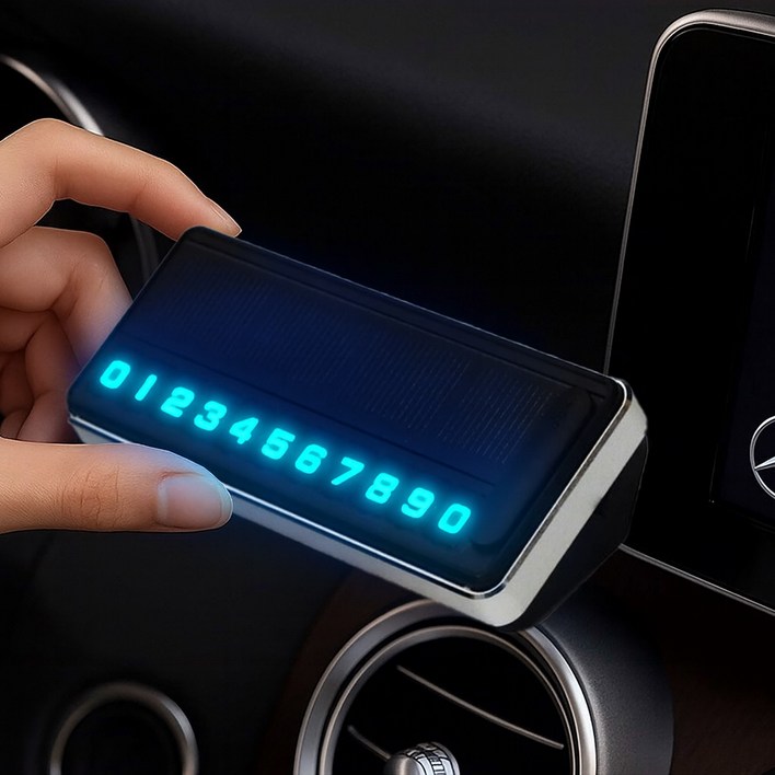 LED 차량용 주차번호판  태양광 충전 전화번호판 알림판 커스텀월드