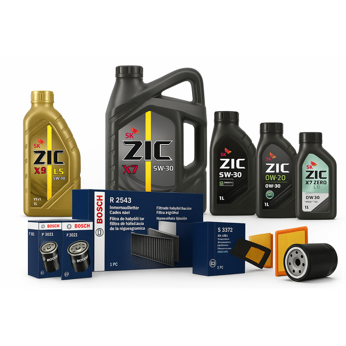 기아 K7 K8 K9 터보 올뉴 더뉴 전차종 엔진오일 오일세트 보쉬필터 지크오일, 1세트, 기아, K7 2.4 가솔린 + [필터+오일5L]