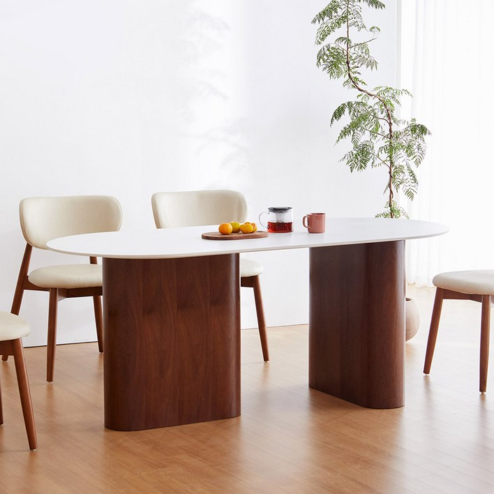 베스트리빙 마리나 포세린 통세라믹 템바보드 6인용 1800 타원형식탁테이블/방문설치