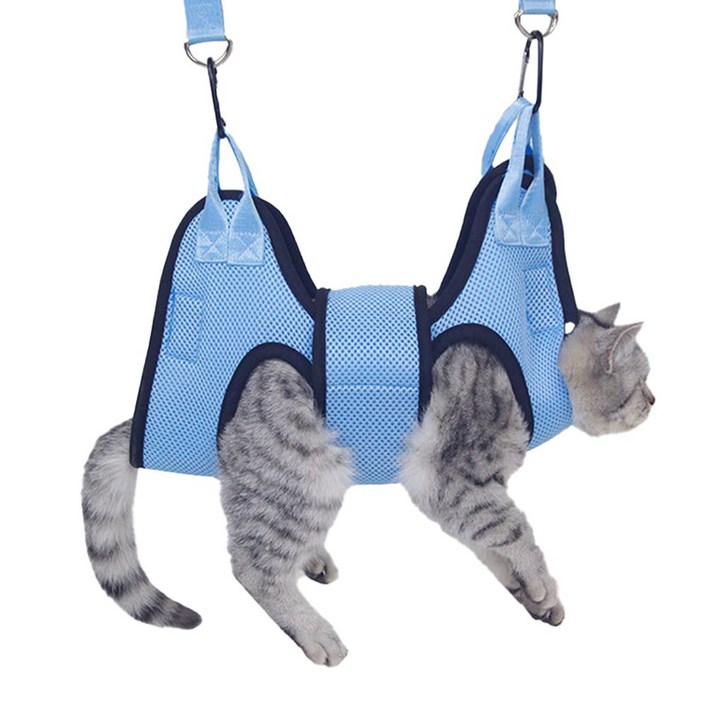 바람펫 반려동물 미용 해먹 강아지 고양이 발톱 관리 S, 블루, 1개