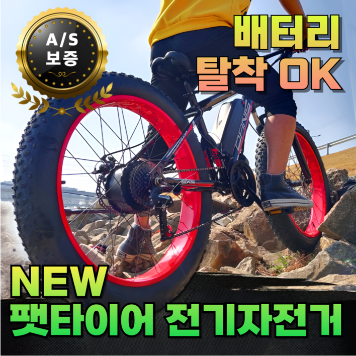 광폭랙 편한한 팻바이크 전기 자전거 자토바이 전동 스쿠터 출퇴근 배달 오프로드 광폭타이어, 화이트블루, 스틸