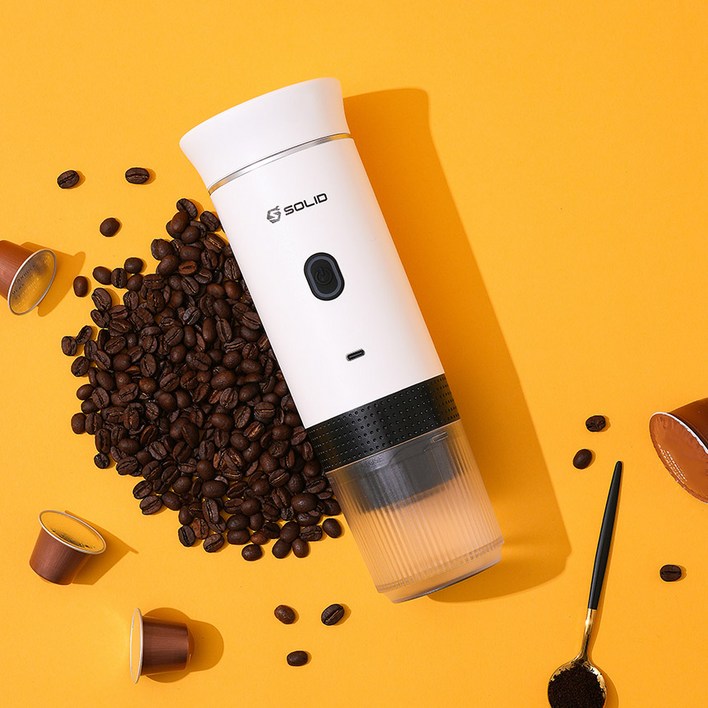 솔리드 가정용 캡슐 커피머신 자동 원두 머신기 충전 무선 머신 사무실 캠핑 휴대용 카페라 네스프레소 돌체구스토 호환, 솔리드 휴대용 커피머신 SEC31