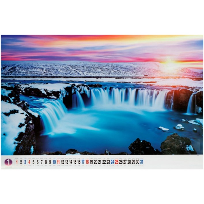 2026년 초대형 벽걸이 달력 세계 경치 자연 카렌다, 상세페이지 참조