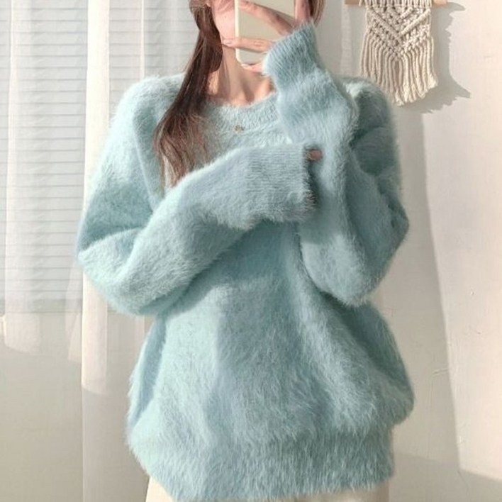 VERIT 3색 오버핏 소프트 터치 브이넥 루즈핏 스웨터 VT115