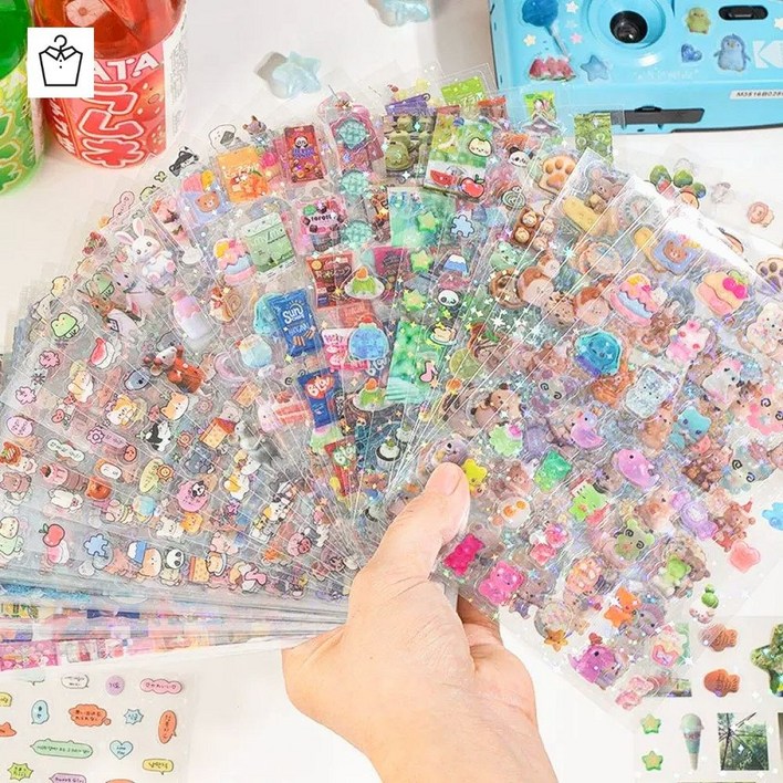 귀엽고 예쁜 필름 스티커 50장 랜덤 홀로그램 다꾸