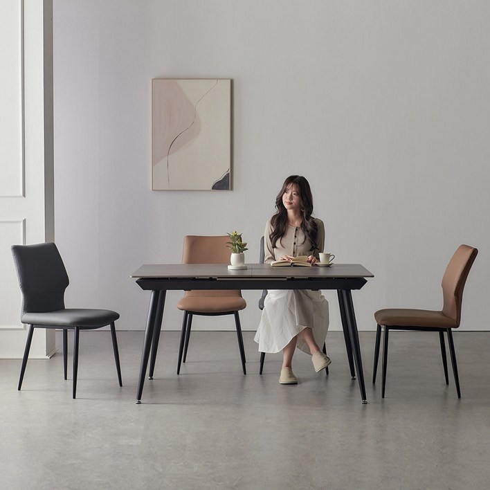 앤우드 몬트 세라믹 확장형 식탁세트 4인용 6인용 1400 1800 익스텐션 테이블