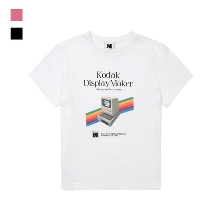 코닥 브랜드관 디지털 레인보우 그래픽 슬림핏 반팔티셔츠 우먼 3 COLOR 마감임박!!!