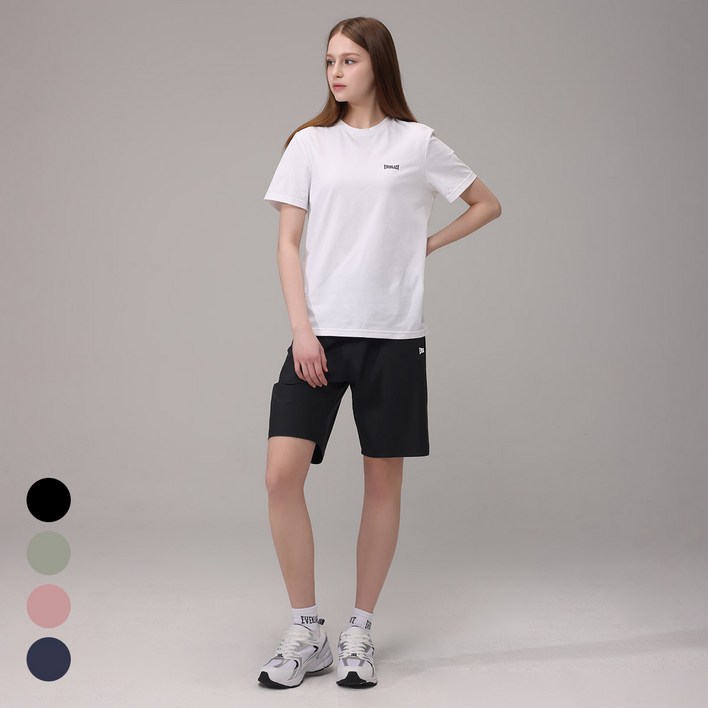 에버라스트 여성 여름 5부 반바지 스트라이프 팬츠