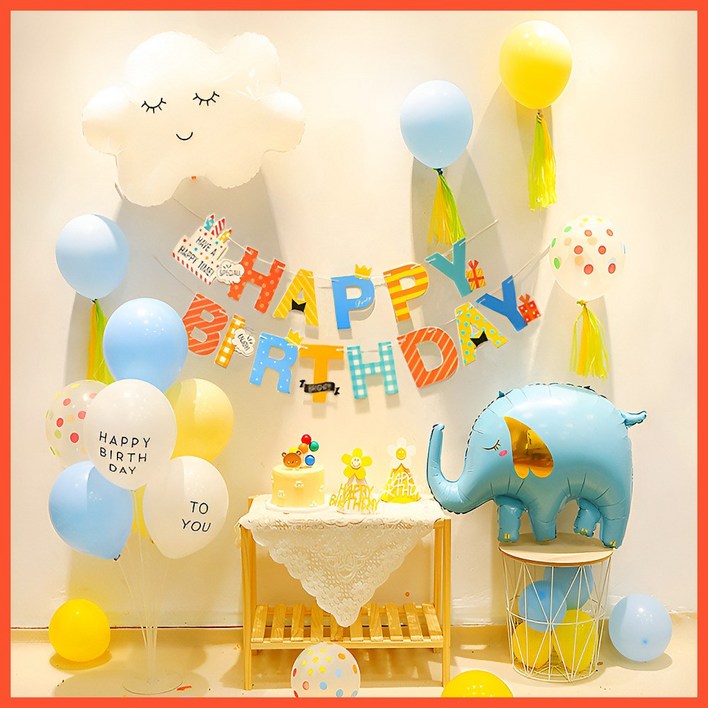 생일풍선 꾸미기 이벤트 생일파티 용품, 1개, 분홍