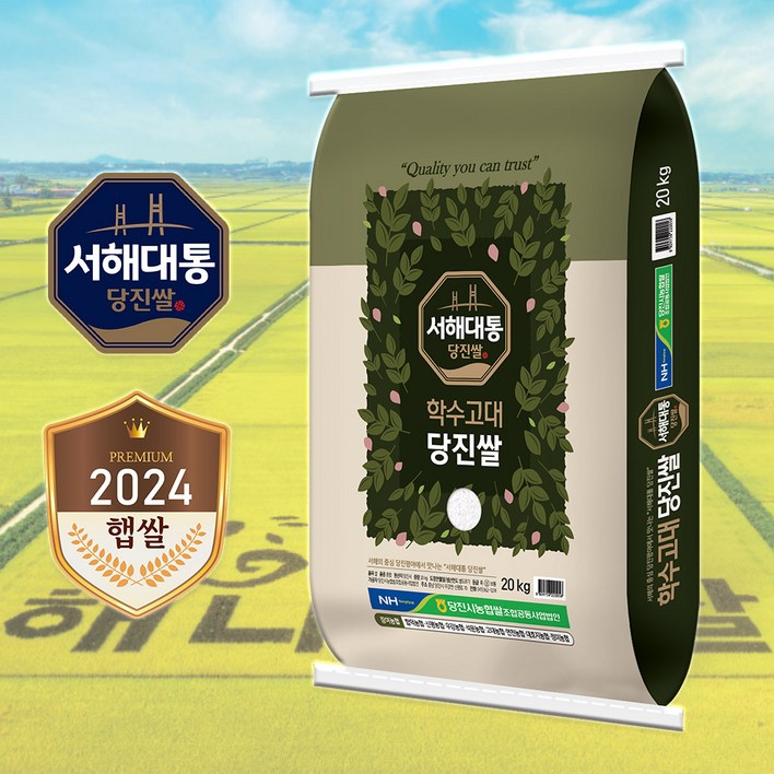24년산 햅쌀 출고당일도정 당진해나루 서해대통 학수고대 당진쌀 당진시농협 쌀조합, 1개, 20kg 24년산 햅쌀 출고당일도정 당진해나루 서해대통 학수고대 당진쌀 당진시농협 쌀조합, 1개, 20kg