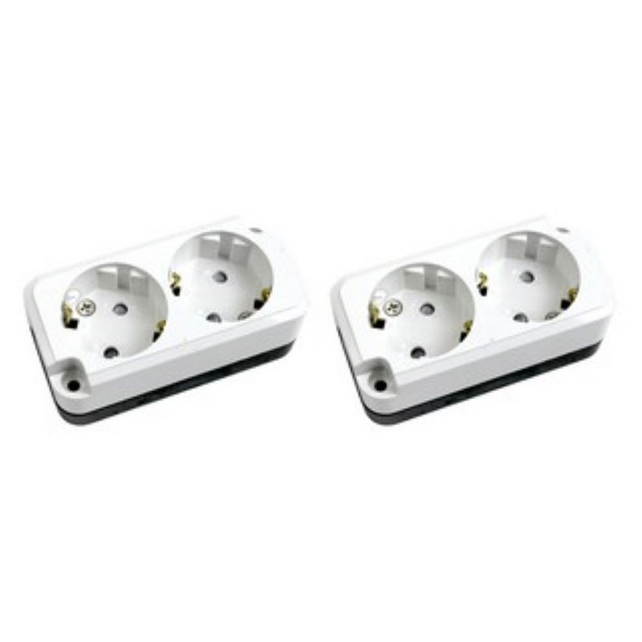 접지 노출 나사타입 콘센트 2구