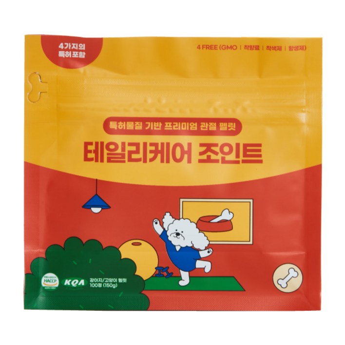 테일리케어 조인트 150g 애견 노령견 전연령 슬개골 탈구 관절염 강아지 관절 영양제, 100정, 뼈관절강화, 3개 테일리케어 조인트 150g 애견 노령견 전연령 슬개골 탈구 관절염 강아지 관절 영양제, 100정, 뼈관절강화, 3개