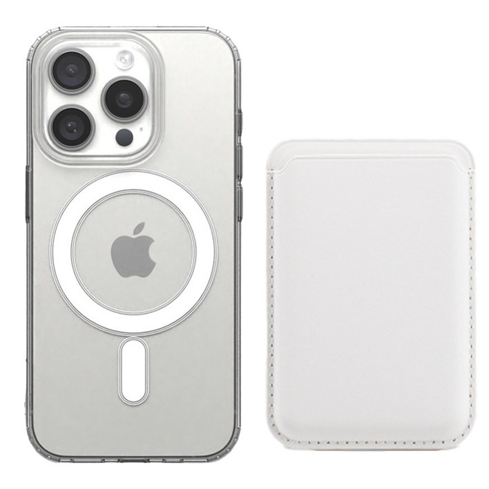 EVOL 강화자력 아이폰 맥세이프 케이스  가죽 카드지갑 세트