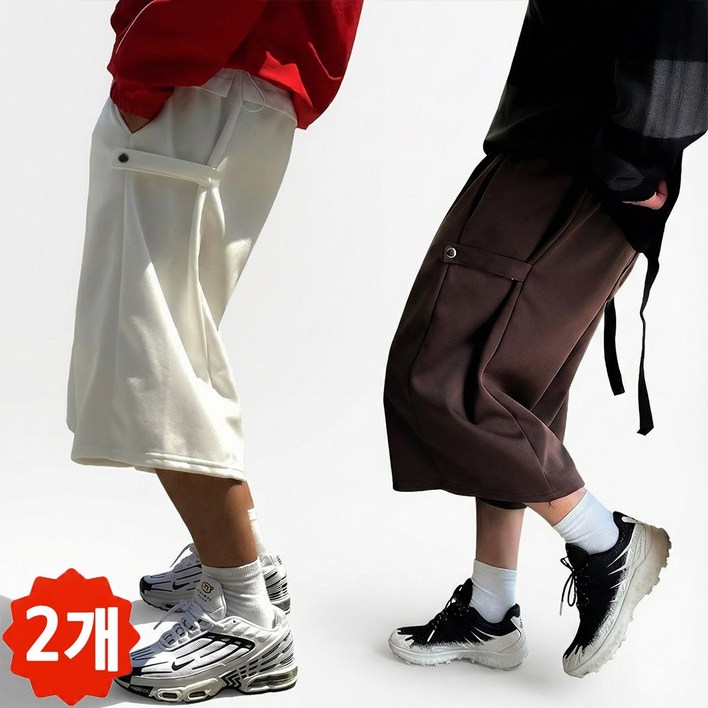 빠델 당일출고11 7부 사이드스냅 버뮤다팬츠 벌룬 와이드 반바지 빅사이즈스웻 팬츠 츄리닝