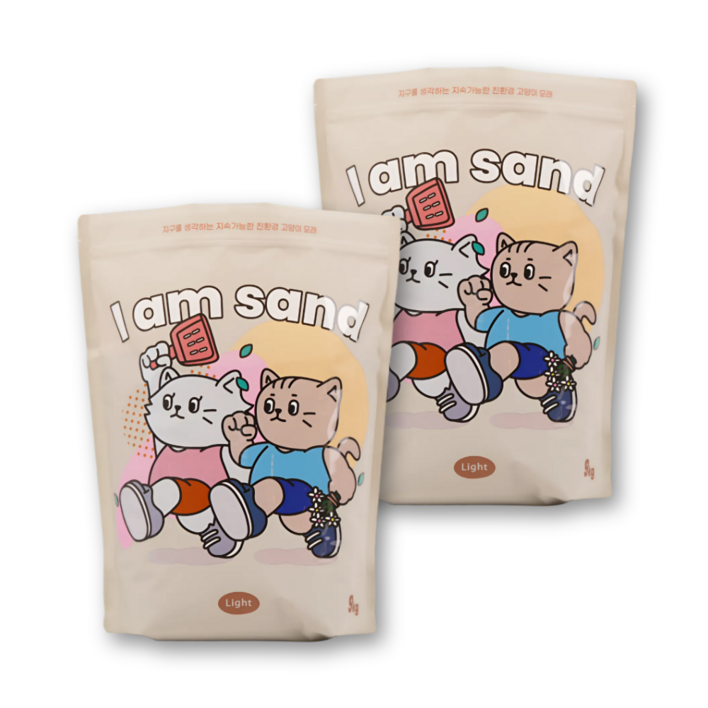 아이엠샌드 라이트 벤토나이트 고양이 모래, 9kg, 2개, 무향