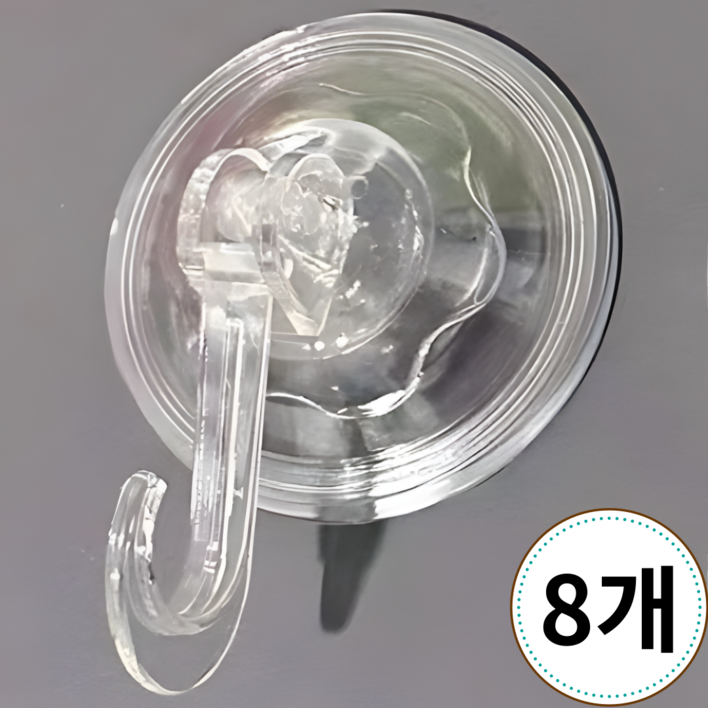 오세이 고급형 강력 벽걸이 흡착고리 4개 세트, 2세트, 투명 오세이 고급형 강력 벽걸이 흡착고리 4개 세트, 2세트, 투명