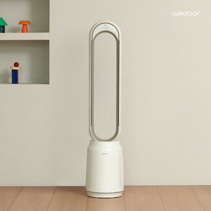 위도어 날개없는 선풍기 공기청정 헤파필터H14 BLDC 무풍 타워형 저소음 퓨어타워